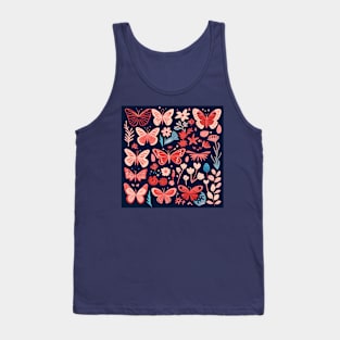 Butterfly and flowers pattern Tank Top